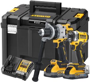 Аккумуляторный набор DEWALT DCK2200H2T, 18 В: дрель-шуруповерт DCD1007 + шуруповерт DCF860, с 2 АКБ 5 Ач и ЗУ, в кейсе TSTAK