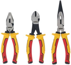 Набор плоскогубцев и кусачек DEWALT DWHT82811-0, с токоизолирующими рукоятками: плоскогубцы + длинногубцы + кусачки