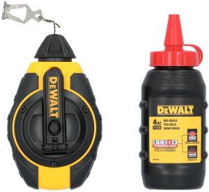 Разметочный комплект DEWALT DWHT47374L: катушка со шнуром, 30 м, и порошковый мел, красный, 113 г