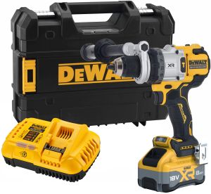 Ударная дрель-шуруповерт DEWALT DCD1007WW1T, 18 В, 2250 об/мин, 38250 уд/мин, с АКБ 8 Ач и ЗУ, в кейсе TSTAK (DCD1007WW1T-QW)