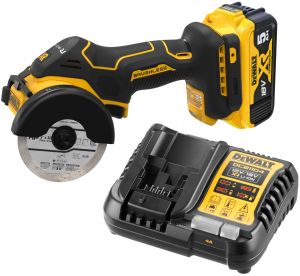 Аккумуляторная отрезная машина DEWALT DCS438P1, 18 В, 76 мм, 20000 об/мин, с АКБ 5 Ач и ЗУ (DCS438P1N-XJ)
