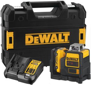 Аккумуляторный лазерный нивелир DEWALT DCE0811D1R, 12 В, красный луч, 20 м, с АКБ 2 Ач и ЗУ, в кейсе TSTAK (DCE0811D1R-QW)