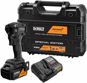 Аккумуляторный шуруповерт DEWALT McLaren Limited Edition DCF86MP1T, 18 В, 205 Нм, 3800 уд/мин, с АКБ 5 Ач и ЗУ, в кейсе TSTAK