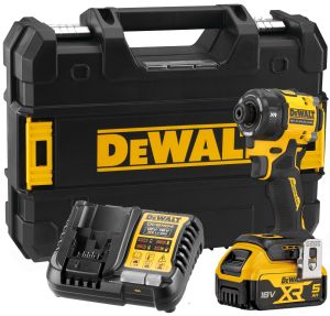 Аккумуляторный масляный шуруповерт DEWALT DCF870P1T, 18 В, 56 Нм, 4200 уд/мин, с АКБ 5 Ач и ЗУ, в кейсе TSTAK (DCF870P1NT-XJ)
