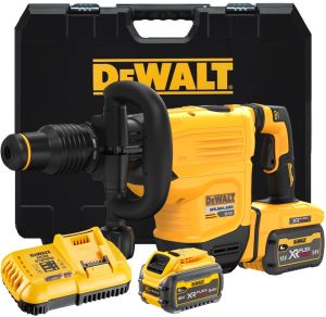 Аккумуляторный отбойный молоток DEWALT DCH832X2, 54 В, 10.5 Дж, 2900 уд/мин, с 2 АКБ 3 Ач и ЗУ, в кейсе (DCH832X2-QW)