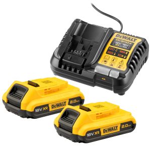 Набор DEWALT: 2 АКБ DCB183, Li-Ion, 18 В, 2 Ач и зарядное устройство DCB1104, 12/18 В, 4 A (DCB1104D2)