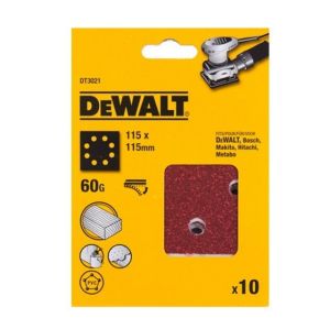Шлифлисты перфорированные DEWALT DT3021, 115 x 115 мм, 60G, 10 шт.