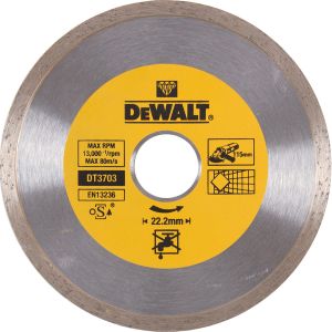 Алмазный круг сплошной по керамике DEWALT DT3703, 115 x 22.2 мм, h=5