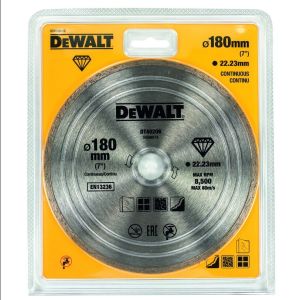 Алмазный круг сплошной по керамике DEWALT DT40206, 180 x 22.2