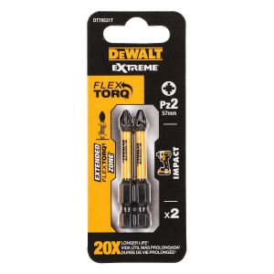 Бита DEWALT PZ2, 57 мм, HEX, 2 шт. (DT70531T-QZ)