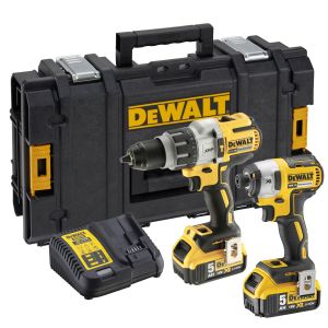 Набор аккумуляторный DEWALT, 18 В: ударная дрель-шуруповерт DCD996 и ударный шуруповерт DCF887, с 2 АКБ 5 Ач и ЗУ, в кейсе, DCK276P2