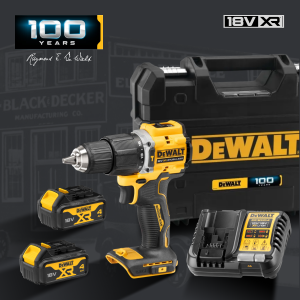 Аккумуляторная ударная дрель-шуруповерт DEWALT DCD100YM2T, 18 В, 1650 об/мин, 28050 уд/мин, с 2 АКБ 4 Ач и ЗУ, в кейсе TSTAK