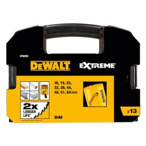 Набор коронок по мультиматериалу и пилотных сверл DEWALT DT90350, 16 - 64 мм, 13 шт. (DT90350-QZ)