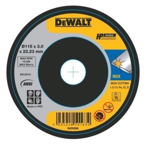 Круг отрезной по металлу DEWALT DWA8062SIA, серия High Performance 115 x22.2x 1.0 mm