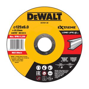 Диск шлифовальный по металлу DEWALT DX7941, по металлу, 125х22.23х6 мм (DX7941-AE)
