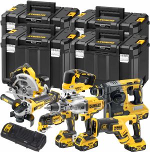 Аккумуляторный набор DEWALT DCK865P4T, 18 В: 8 инструментов, с 4 АКБ 5 Ач и двойным ЗУ, в 4 кейсах TSTAK (DCK865P4T-QW)