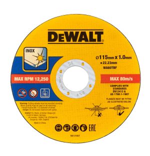 Диск отрезной DEWALT DT20599, по металлу, 115х22.23х1 мм, 100 шт. (DT20599-QZ)