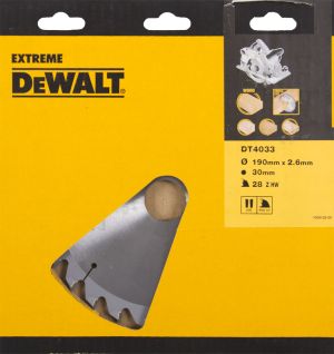 Пильный диск DEWALT EXTREME WORKSHOP DT4033, 190/30