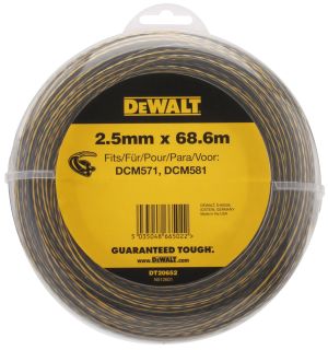 Леска для триммера DEWALT DT20652, витой квадрат, 2.5 мм, 68.6 м (DT20652-QZ)