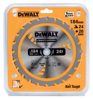 Пильный диск DEWALT CONSTRUCTION DT1951, 184/20 мм.