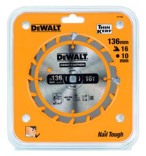 Диск пильный по дереву DEWALT CONSTRUCTION , 136х10х1 мм (DT1946-QZ)
