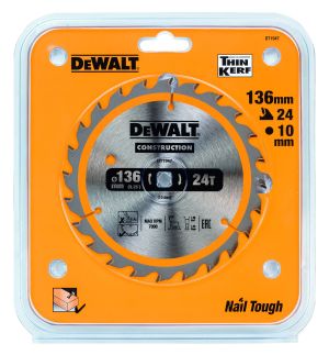 Диск пильный по дереву DEWALT CONSTRUCTION , 136х10х1 мм (DT1947-QZ)