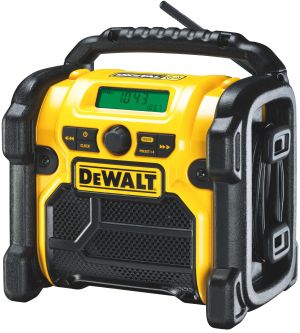Аккумуляторный радиоприемник DEWALT DCR020, 12/18 В, с возможностью работы от сети, 10 Вт, без АКБ и ЗУ (DCR020-XJ)