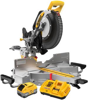Аккумуляторная торцовочная пила DEWALT DCS782XW2, 18 В, 305 мм, 3800 об/мин, с 2 АКБ 8 Ач и ЗУ (DCS782XW2-QW)
