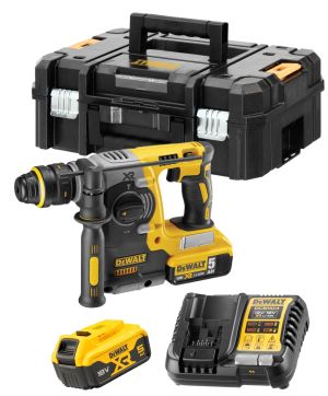 Аккумуляторный перфоратор DEWALT DCH274P2T, 18 В, 2.1 Дж, 4600 уд/мин, с 2 АКБ 5 Ач и ЗУ, в кейсе (DCH274P2T-QW)