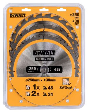 Пильный диск по дереву DEWALT DT1963, 250х30х1.7 мм, 3 шт. (DT1963-QZ)