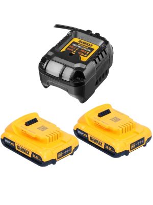 Набор DEWALT: 2 АКБ DCB183, Li-Ion, 18 В, 2 Ач и зарядное устройство DCB1102, 18 В, 2 A, DCB1102D2