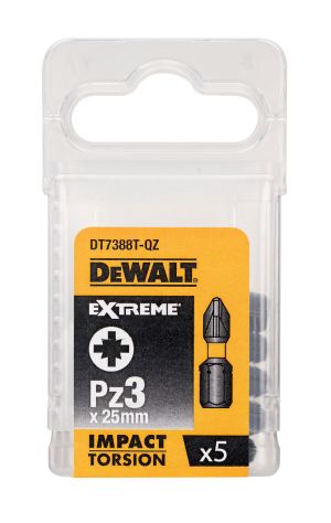 Биты ударные DEWALT IMPACT DT7388T, Torsion Pz3, 25 мм, 5 шт.