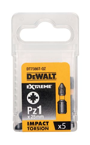 Биты ударные DEWALT IMPACT DT7386T, Torsion Pz1, 25 мм, 5 шт.