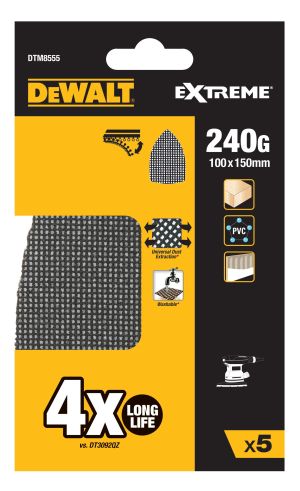 Сетчатые шлифлисты дельта DEWALT DTM8555, 100x150 мм, 240G, 5 шт. (DTM8555-QZ)