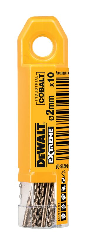 Сверло DEWALT DT4918, по металлу COBALT 5%, 2 x 49 x 24 мм, 10 шт.