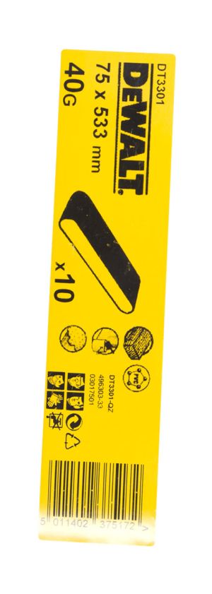 Шлифленты DEWALT DT3301, 75 x 533 мм, 40G, 10 шт.