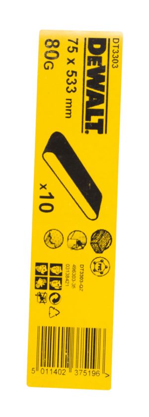 Шлифленты DEWALT DT3303, 75 x 533 мм, 80G, 10 шт.