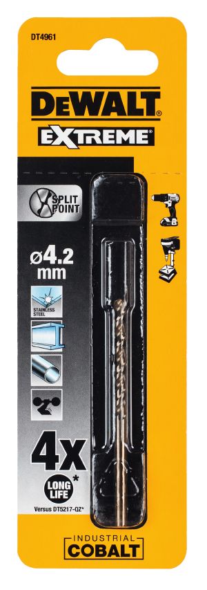 Сверло DEWALT DT4961, по металлу COBALT 5%, 4.2 x 75 x 43 мм
