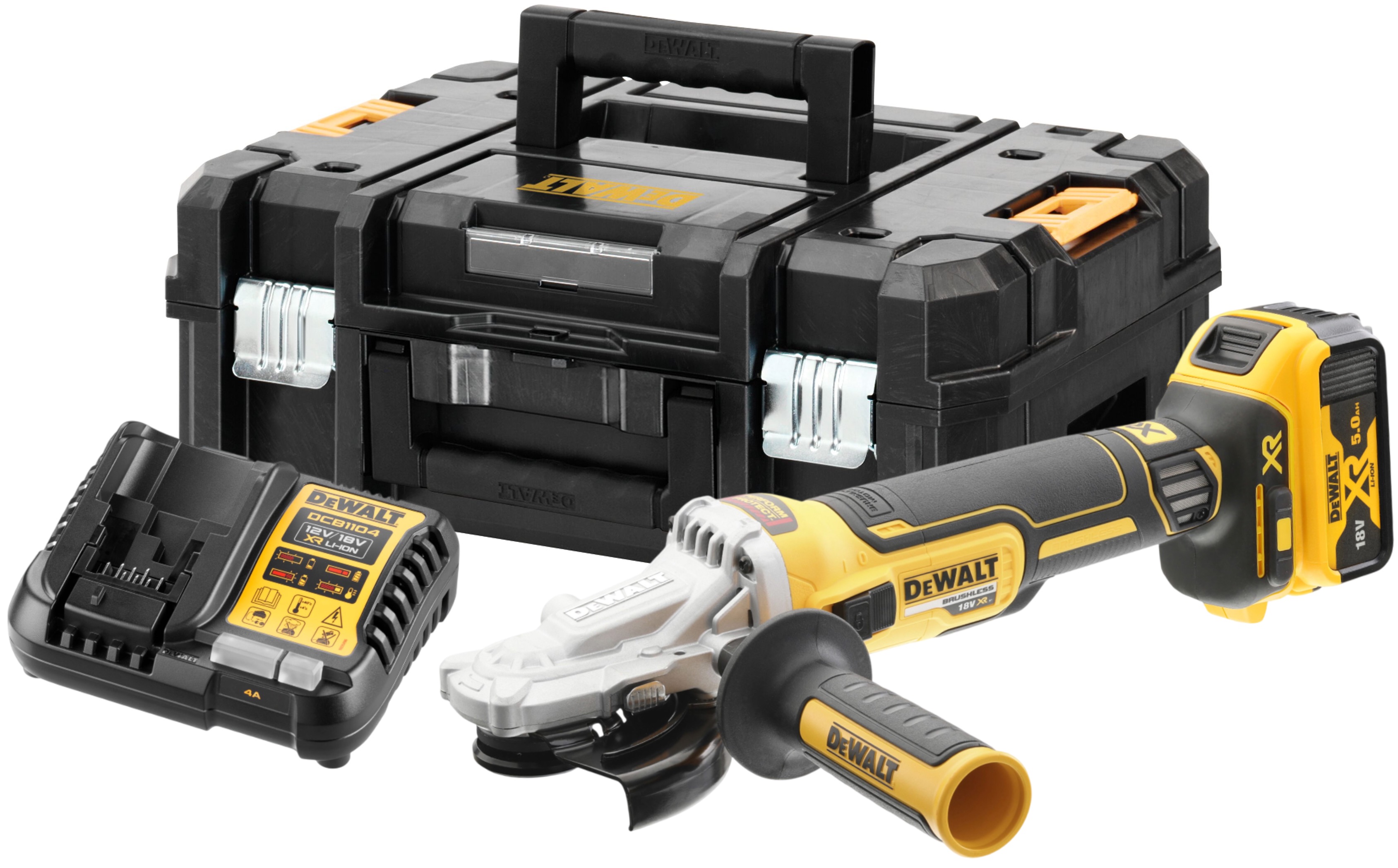 Аккумуляторная угловая шлифмашина DEWALT DCG405FP1 20 В 100 мм 9000 обмин с АКБ 5 Ач и ЗУ DCG405FP1N-A9 34060₽
