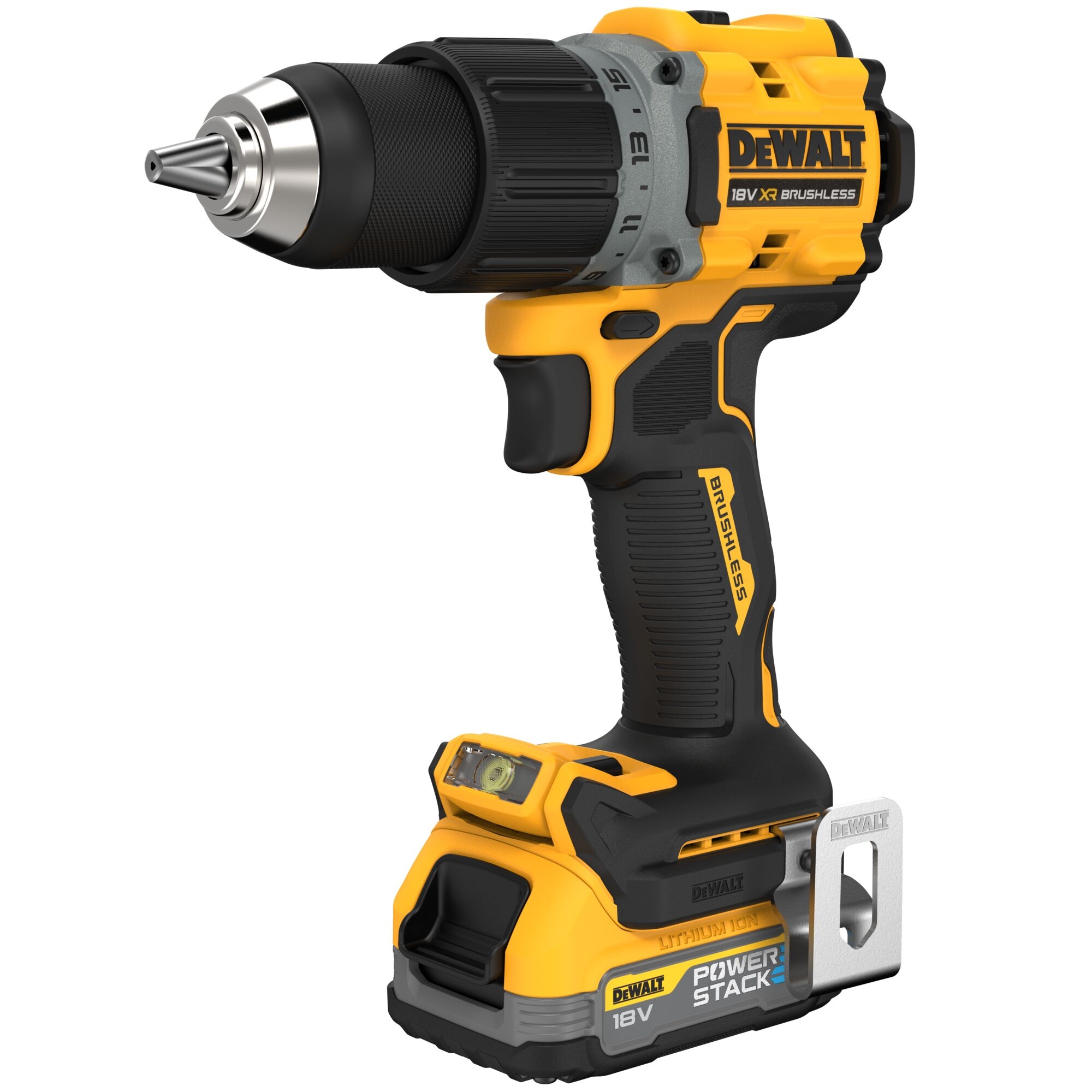 Аккумуляторная безударная бесщеточная дрель-шуруповерт DEWALT DCD800E1T, 18 В, PowerStack 1.7Ач