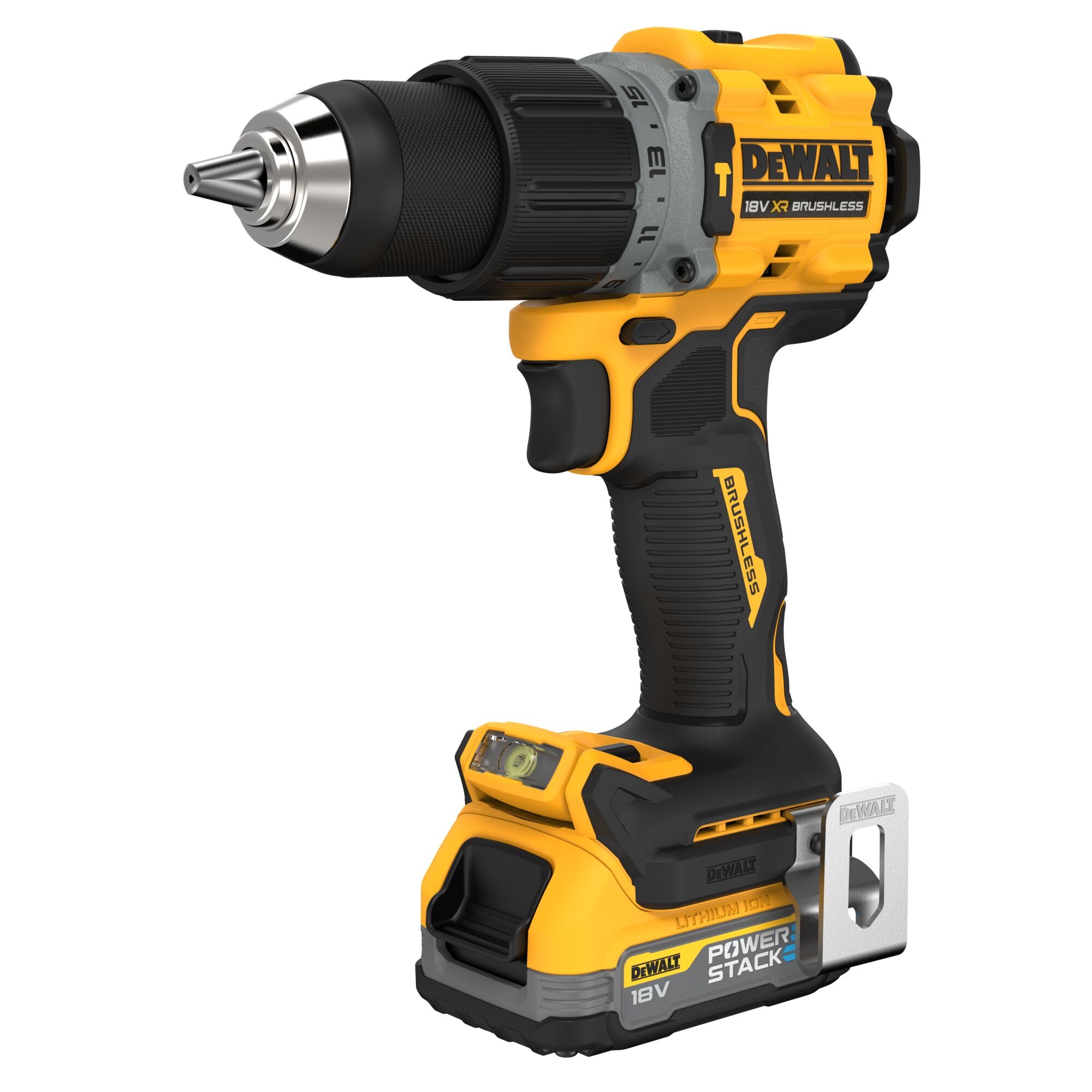 Аккумуляторная ударная бесщеточная дрель-шуруповерт DEWALT DCD805E1T, 18 В, аккумулятор PowerStack 1.7Ач