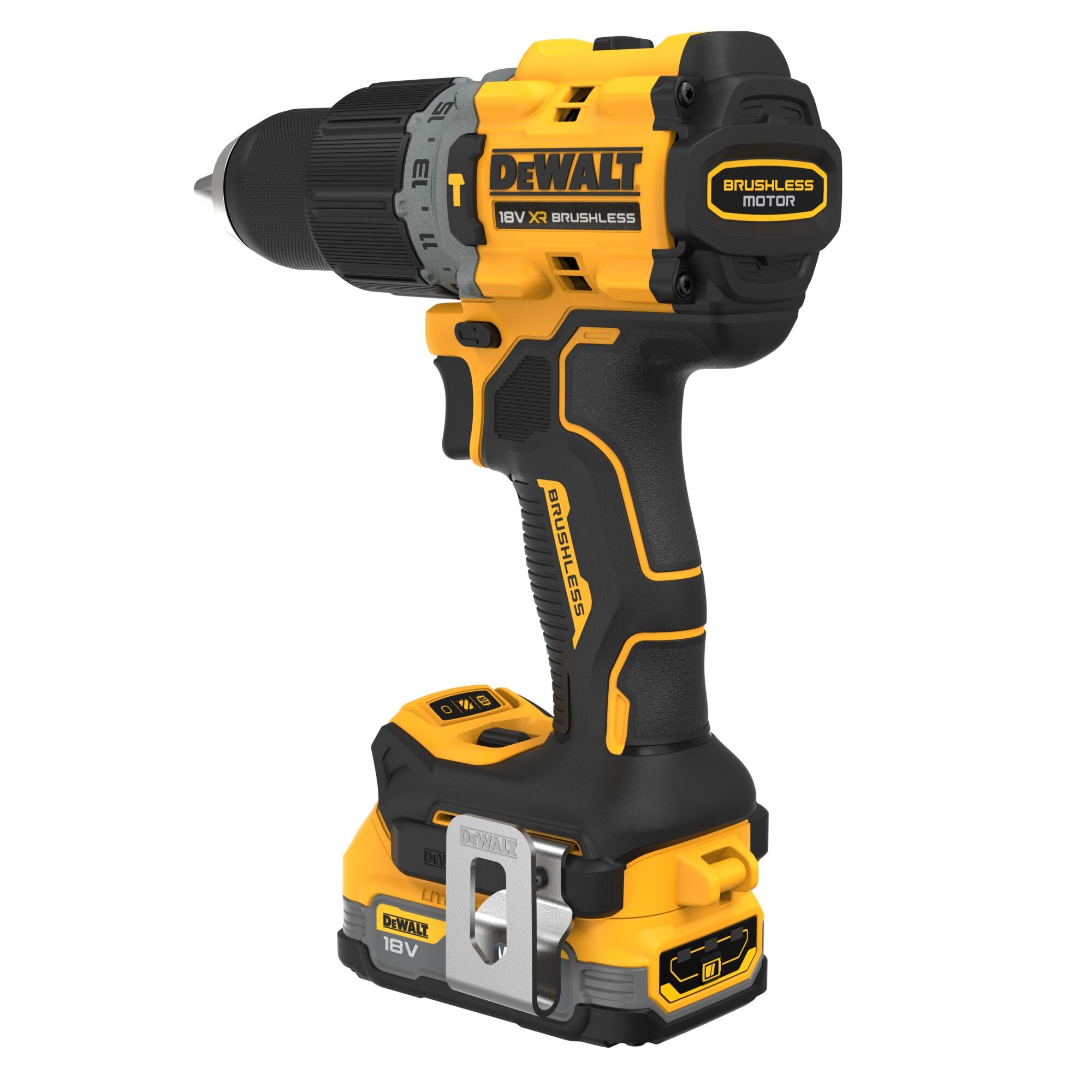 Аккумуляторная ударная бесщеточная дрель-шуруповерт DEWALT DCD805E1T, 18 В, аккумулятор PowerStack 1.7Ач