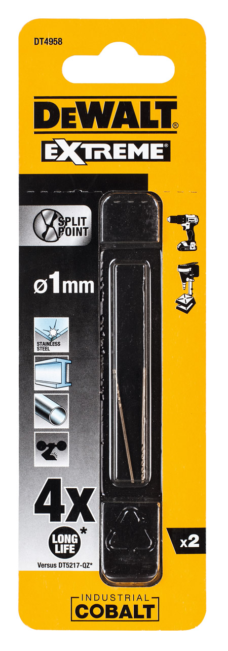 Сверло DEWALT DT4958 по металлу EX HSS-CO 10 x 34 x 12 мм 2 шт 420₽